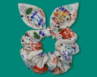 Scrunchie Made with Licensed Disney 101 Dalmatians Fabric, London Scenes