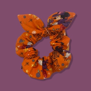 Scrunchie Made with Licensed Disney Mickey, Minnie, Donald, Goofy, Pluto Halloween Fabric