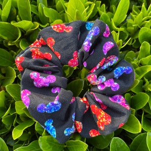 Rainbow Metallic Mouse Heads Scrunchie