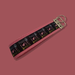 Peace Love Rescue Keychain Wristlet