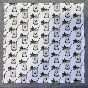 Derby Day Mint Julep Pocket Square, Soft Cotton