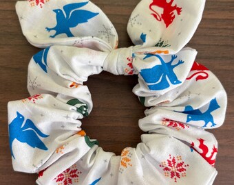 Scrunchie Made with Licensed Harry Potter Icons Winter Fabric