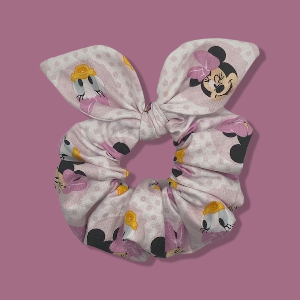 Scrunchie Made from Licensed Classic Disney Characters Minnie and Pals Fabric
