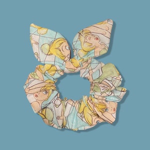 Scrunchie Made with Licensed Disney Tinkerbell Peter Pan Fabric