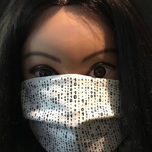 Binary Code Computer Programmer Developer Soft Cotton Face Mask ...