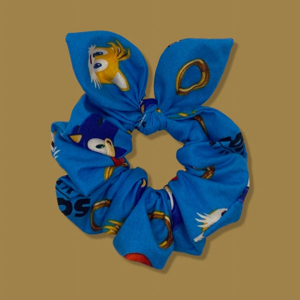 Scrunchie Made with Licensed Sonic the Hedgehog Fabric