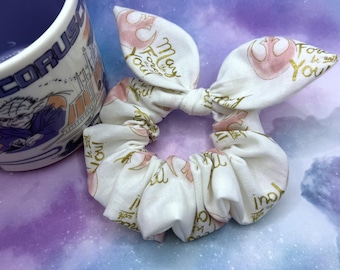 Scrunchie Made from Licensed Disney Star Wars May the Force Be with You Fabric