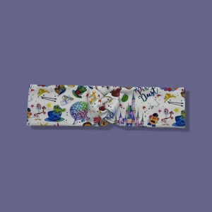 Theme Park Icons, Best Day Ever and Characters Doodles Headband