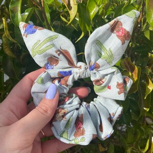Cowboy Dachshunds and Cactus Plants Scrunchie
