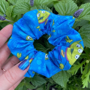 Scrunchie Made with Licensed Disney Pixar Toy Story Alien Fabric