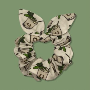 Mint Julep, Horseshoes, Derby Day Themed Scrunchie