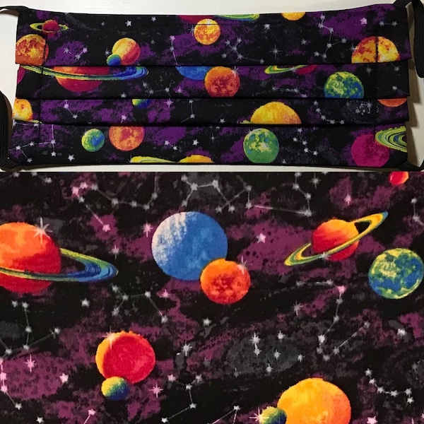 Galaxy Solar System, Planets and Stars Soft Cotton Face Mask Covering