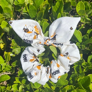 Scrunchie Made with Licensed Disney Winnie the Pooh and Piglet Fabric, Halloween Scrunchie