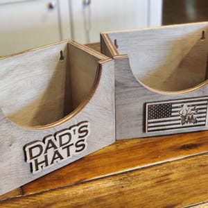 Handmade Wooden Hat Box: Wall Hanging Baseball Cap Storage