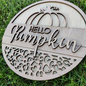 DIY Hello Pumpkin | Doorhanger | Round | Fall | Halloween | Home Decor | Sign | Housewarming | DIY Kit | Fall Craft