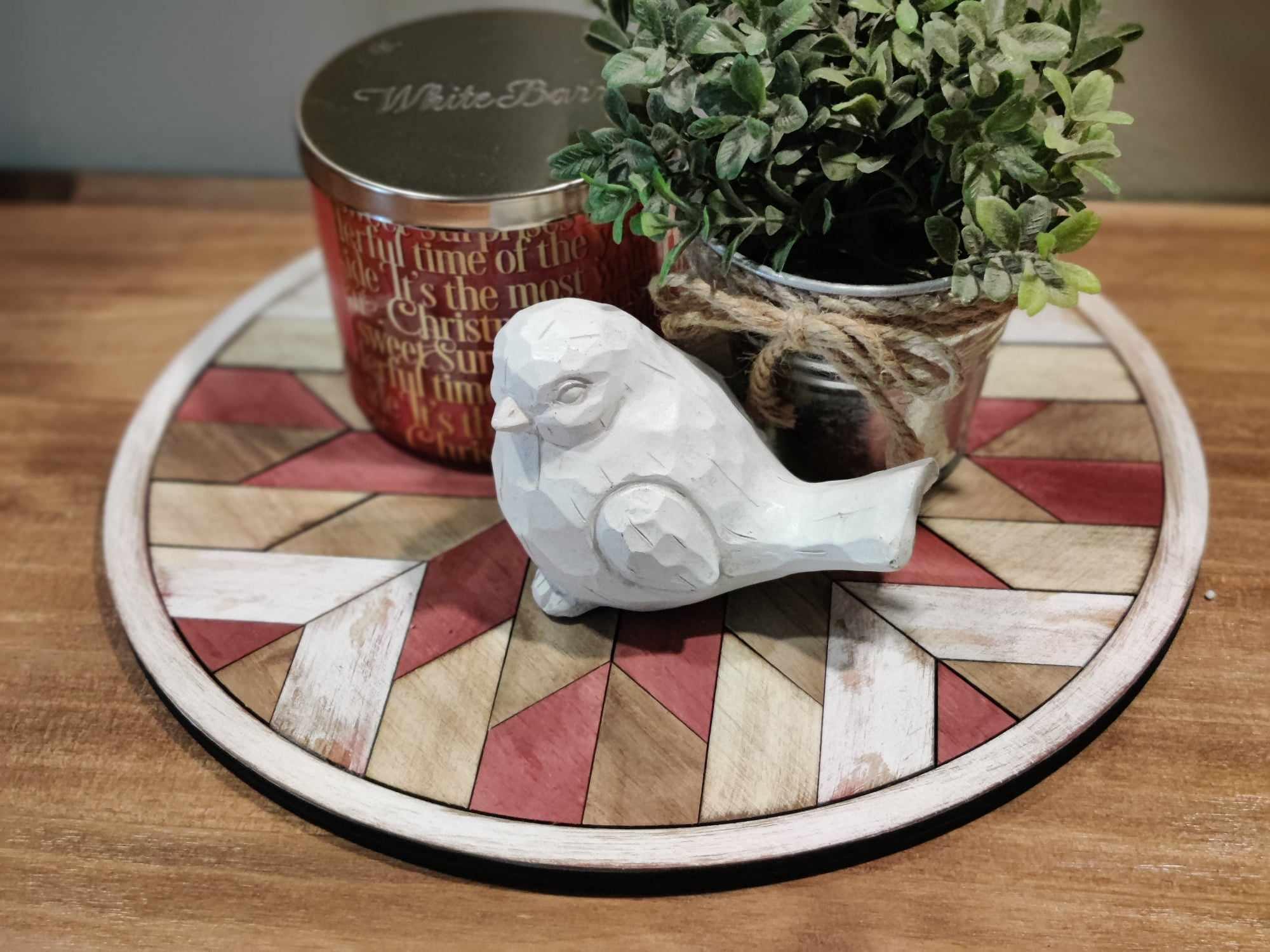 Rustic Round Deco Rustic Wood Quilt Pattern Round Decor Handcrafted Wood Art With ...