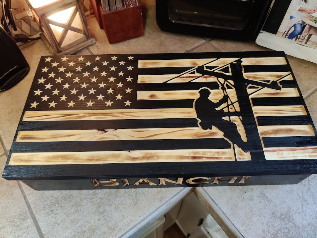 Lineman RFID Lock Box Gun Storage Engraved Christmas Gun Concealment