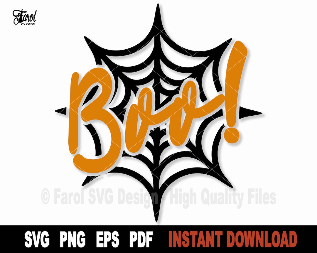 Boo Svg File for Cricut, Silhouette, Spooky Holiday, Halloween Svg ...