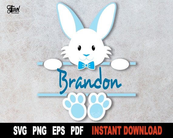 Bunny SVG Split Monogram SVG File for Cricut Silhouette - Etsy
