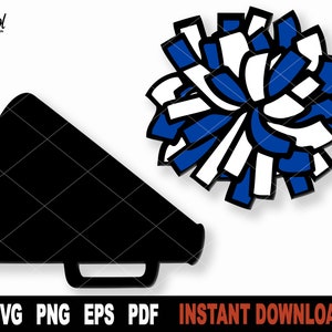 Cheerleader Megaphone & Pom Pom SVG: Cheer Cut File (Digital Download)