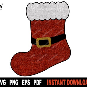 Santa&#39;s boot SVG,  Christmas Svg files For Cricut, Silhouette,  Holiday Svg Clipart- Instant Digital Download