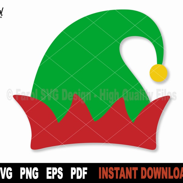 Elf Hat Svg, Elf Svg, Christmas Svg, Xmas Svg file File For Cricut, Silhouette, Elf Head Hat Svg, Holiday Svg Vector Clipart, Png Art Design