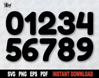 Numbers SVG Bundle | Simple Numbers SVG File for Cricut & Silhouette | Shapes Clipart | Instant Digital Download