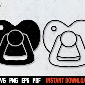 Baby Pacifier SVG, Baby Boy Baby Girl SVG File For Cricut, Silhouette, Outline, Cartoon Clipart, Sublimation Png- Instant Digital Download