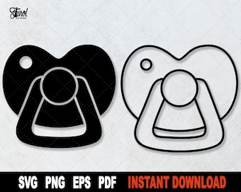 Baby Pacifier SVG: Cartoon Clipart for Cricut, Silhouette (Digital Download)