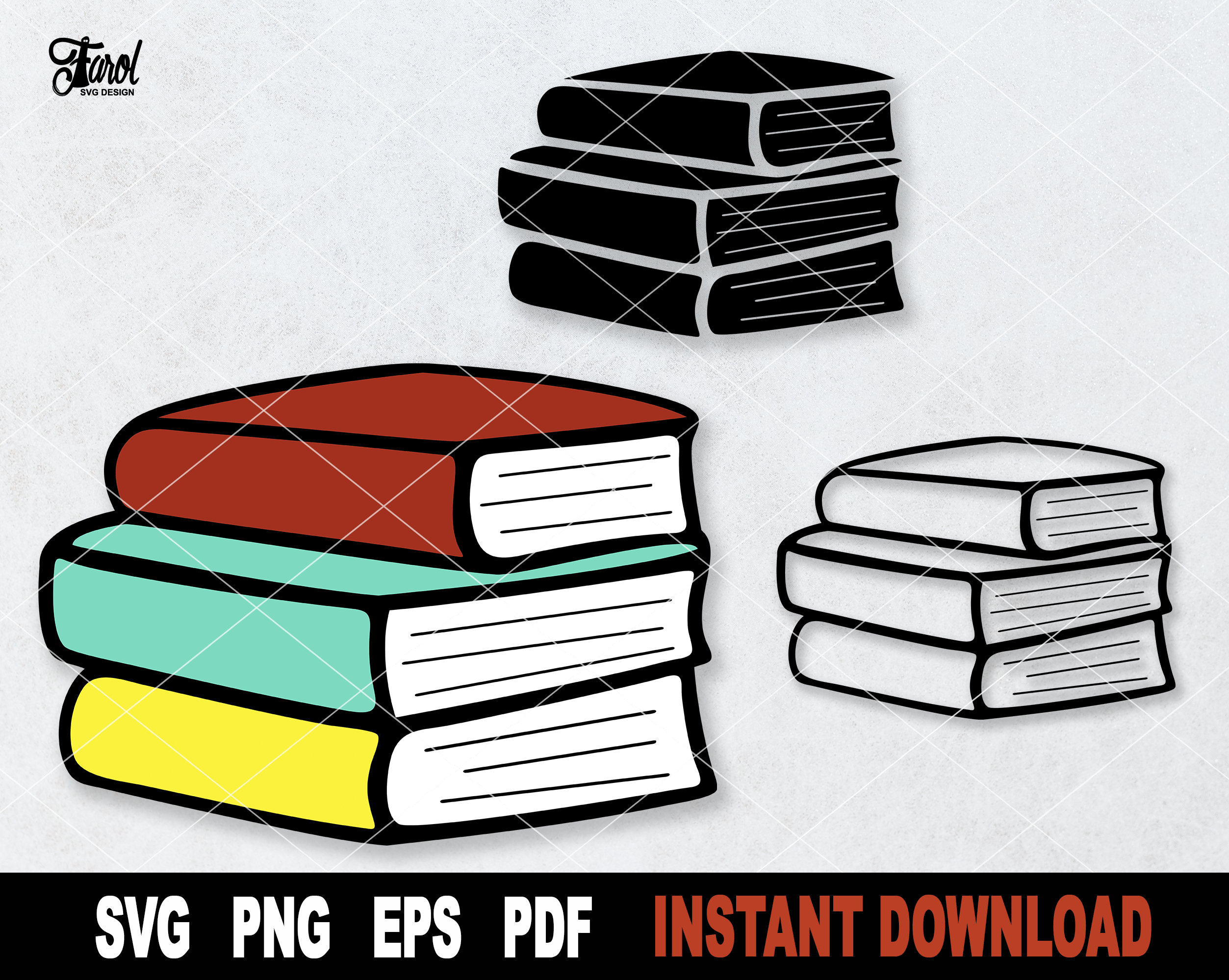 Book SVG Book Stack Svg Cut File School SVG Files for Etsy