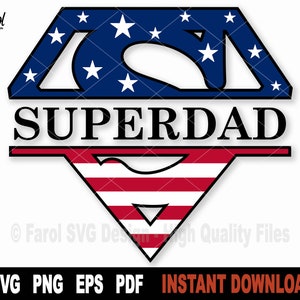 Dad SVG, Superdad Split Name Frame Svg, Arquivo SVG do Dia dos Pais para Cricut, Silhouette, Father Svg Cut File, American Patriot Digital Download