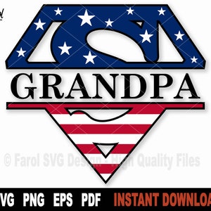 Vovô SVG, Super Vovô Split Name Frame Svg, Arquivo SVG do Dia dos Pais para Cricut, Silhueta, Arquivo de corte Svg, clipart vetorial - Download digital