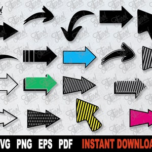 Arrow SVG Bundle: Valentine Heart, Shapes Clipart (Digital Download)