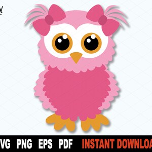 Baby Owl SVG, Owl SVG, Owl Baby Girl Cute Svg File For Cricut, Silhouette, Cut File, Cartoon Clipart, Sublimation - Instant Digital Download