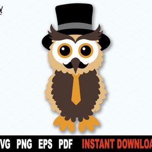 Dad Owl SVG, Owl SVG, Cute owl Svg File For Cricut, Silhouette, Owl Cut File, Cartoon Clipart, Sublimation PNG - Instant Digital Download