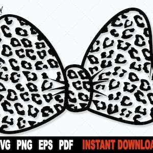 Leopard Bow SVG File For Cricut, Silhouette - Printable Clipart Instant Download