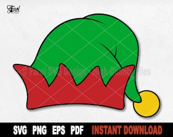 Älvhatt SVG: Jul Clipart för Cricut, Silhouette (Digital nedladdning)