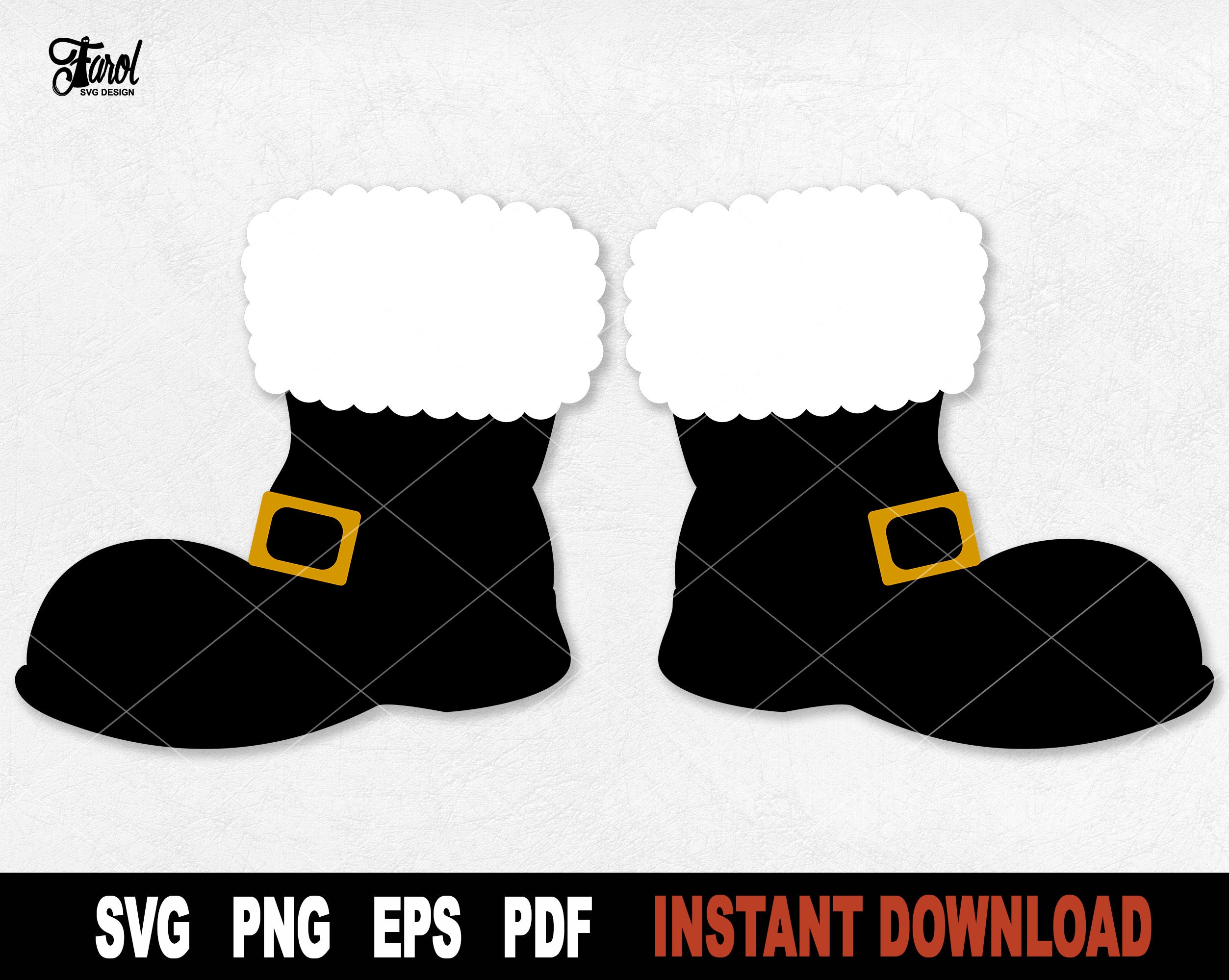 Santa Boots Svg Santa Svg File for Cricut Silhouette Etsy
