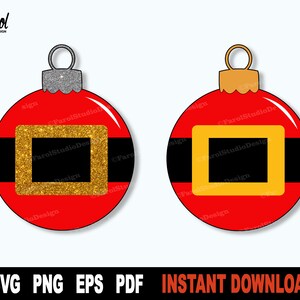 Santa Belt Svg - Arquivo SVG de ornamento para Cricut, Silhueta, Arquivo de corte Svg de Natal, Clipart de vetor Svg de férias - Download digital instantâneo