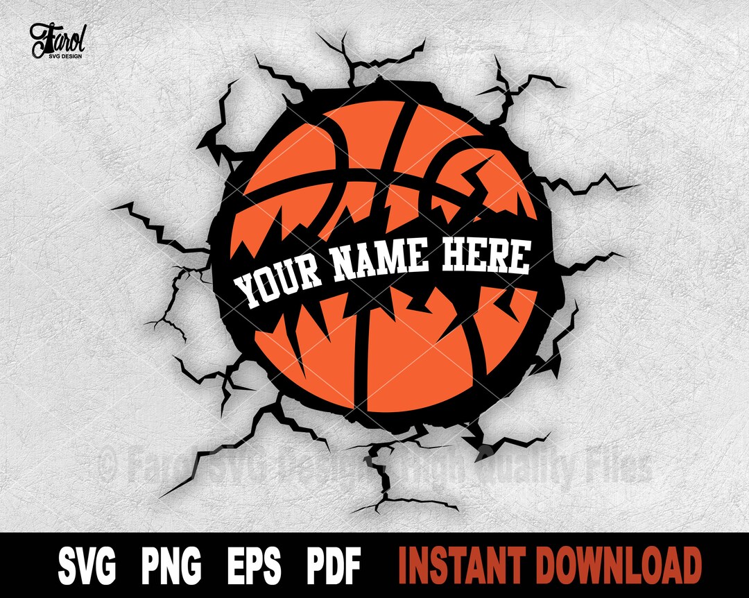 Basketball SVG, Split Name Frame Svg, Basketball Svg File for Cricut