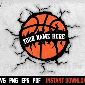 Pallacanestro Svg | basket SVG | Progettazione del nome personalizzato | File di taglio delle squadre sportive | Cricut e Silhouette
