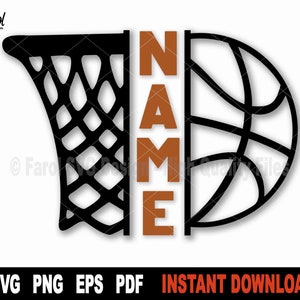 Basket-ball SVG, fichier Svg nom de l’équipe de basket-ball pour Cricut, Silhouette, Sport Svg Vector Clipart, Png Art Design-téléchargement numérique instantané