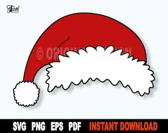 Kerstmuts SVG: kerst gesneden bestand voor Cricut, silhouet (digitale download)