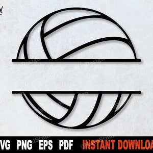 Volleyball SVG, Outline Voleyball Split Monogram SVG Cut File, Svg File For Cricut, Sport Clipart, Instant Digital Download