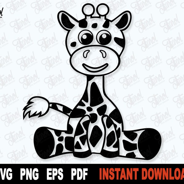 Giraffe SVG, Giraffe Outline SVG, Cute Giraffe SVG File For Cricut, Silhouette, Baby Giraffe, Clipart Cut File,  Instant Digital Download