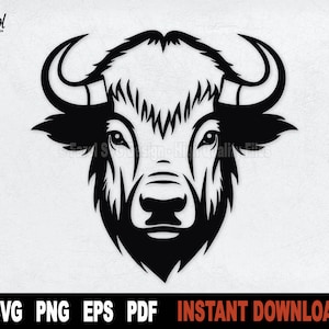 Bison Head Svg, Bison Svg File, Bison Png File