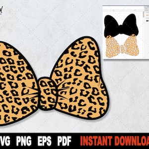 Archivo SVG de arco para Cricut, archivo de corte de arco de leopardo, 2 capas, imágenes prediseñadas imprimibles- Descarga digital instantánea