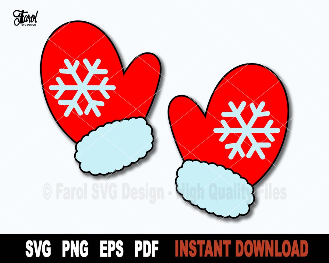 Mitten Svg, Mitten With Snowflake, Christmas Glove Svg Files for Cricut