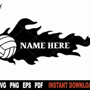 Volleyball Flames SVG: Sport Vector Clipart (Digital Download)