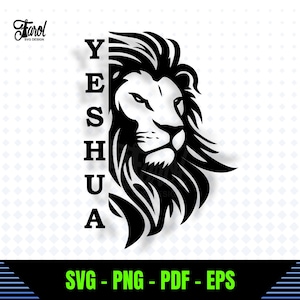 Yeshua SVG | Lion de Juda SVG | Fichier de Découpe Chrétien pour Cricut & Silhouette